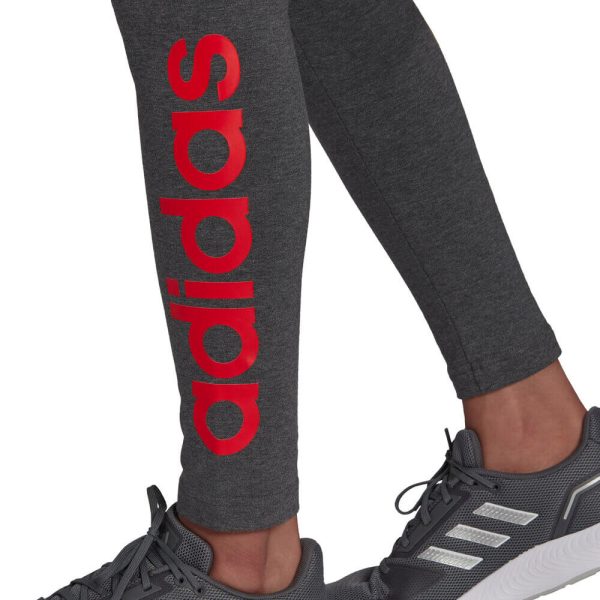 Adidas Essentials Γυναικείο Μακρύ Κολάν Ψηλόμεσο Dark Grey Heather/ Vivid Red (HD1770)